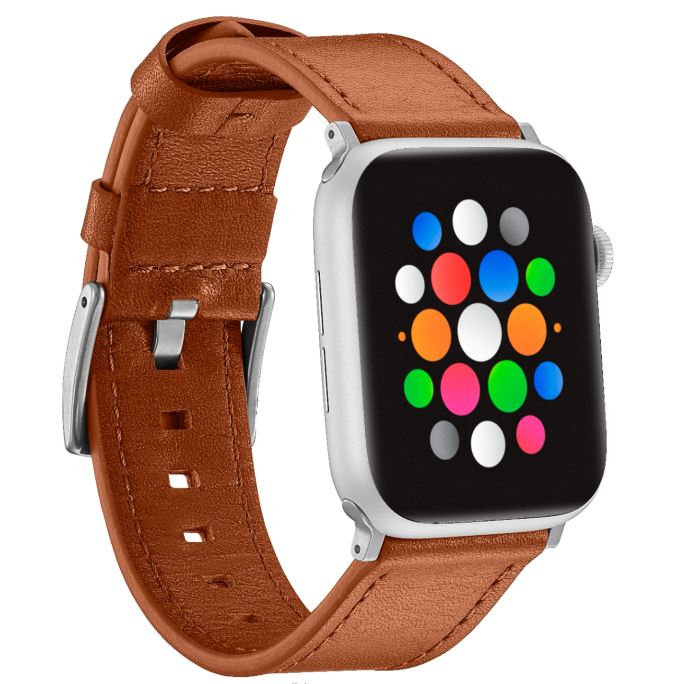 Platinum leather clearance apple watch band