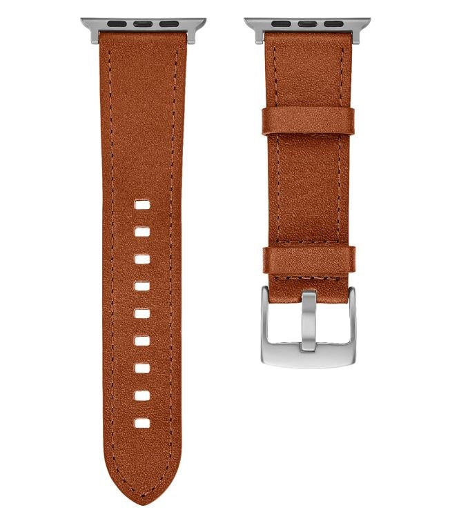 Platinum leather apple online watch band