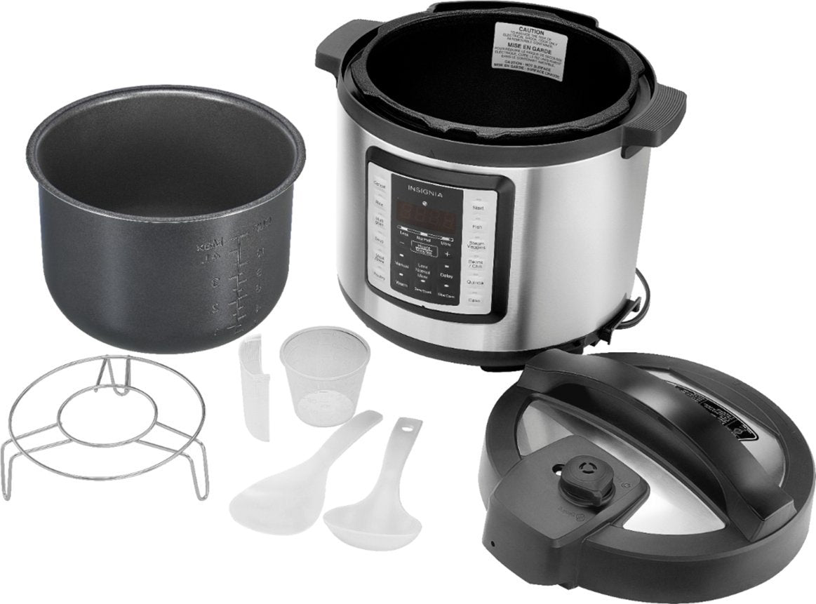 Insignia- 6-Quart Multi-Function Pressure Cooker - Stainless Steel