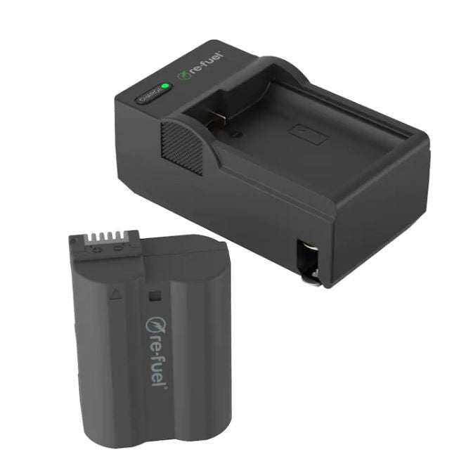 Digipower - EN-EL15 Digital Camera Battery & Charger kit, Replacement for Nikon EN-EL15 Battery Pack - Black