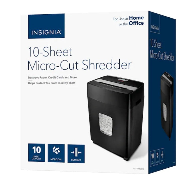 Insignia - 10-Sheet Microcut Shredder - BLACK.